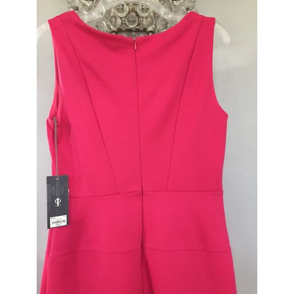 Jennifer Lopez Dress in Electric Pink Ruffle V Neck‎ Sundress Size 8 - Picture 12 of 14